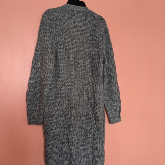 Banana Republic Heritage Long Open Front Cardigan Light Gray Heather Size S - Picture 5 of 7